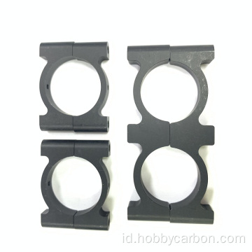 Penjepit selang aluminium anodized hitam logam bulat